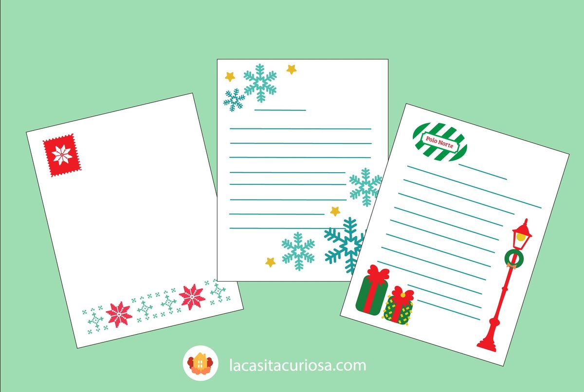 3 Diseños Para Carta De Navidad - La Casita Curiosa