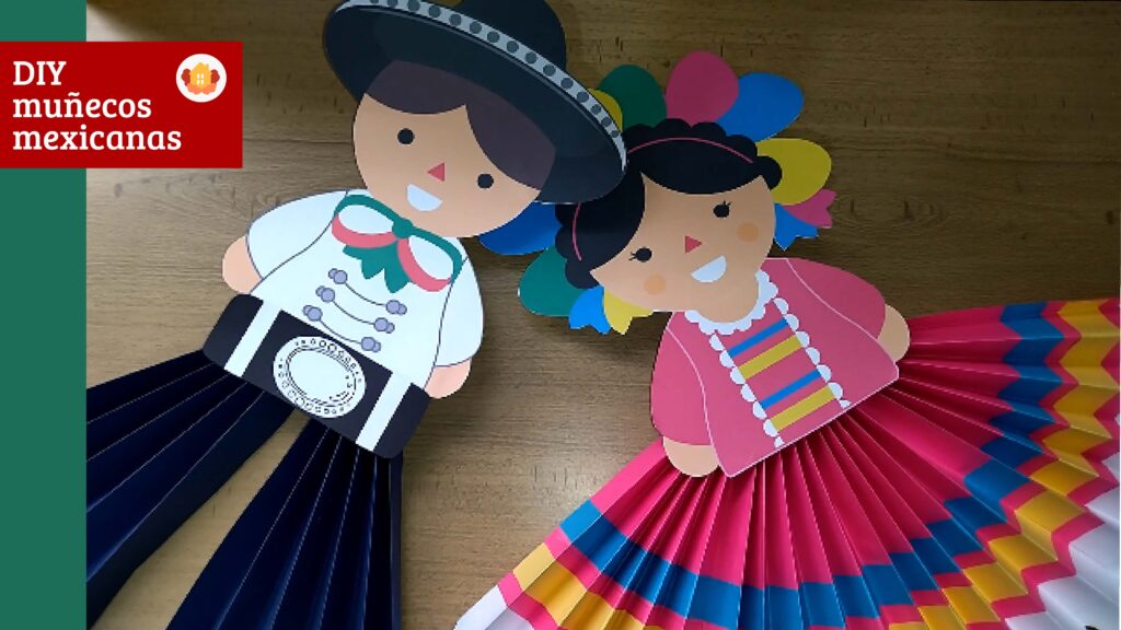 Muñecos mexicanos de papel para decorar